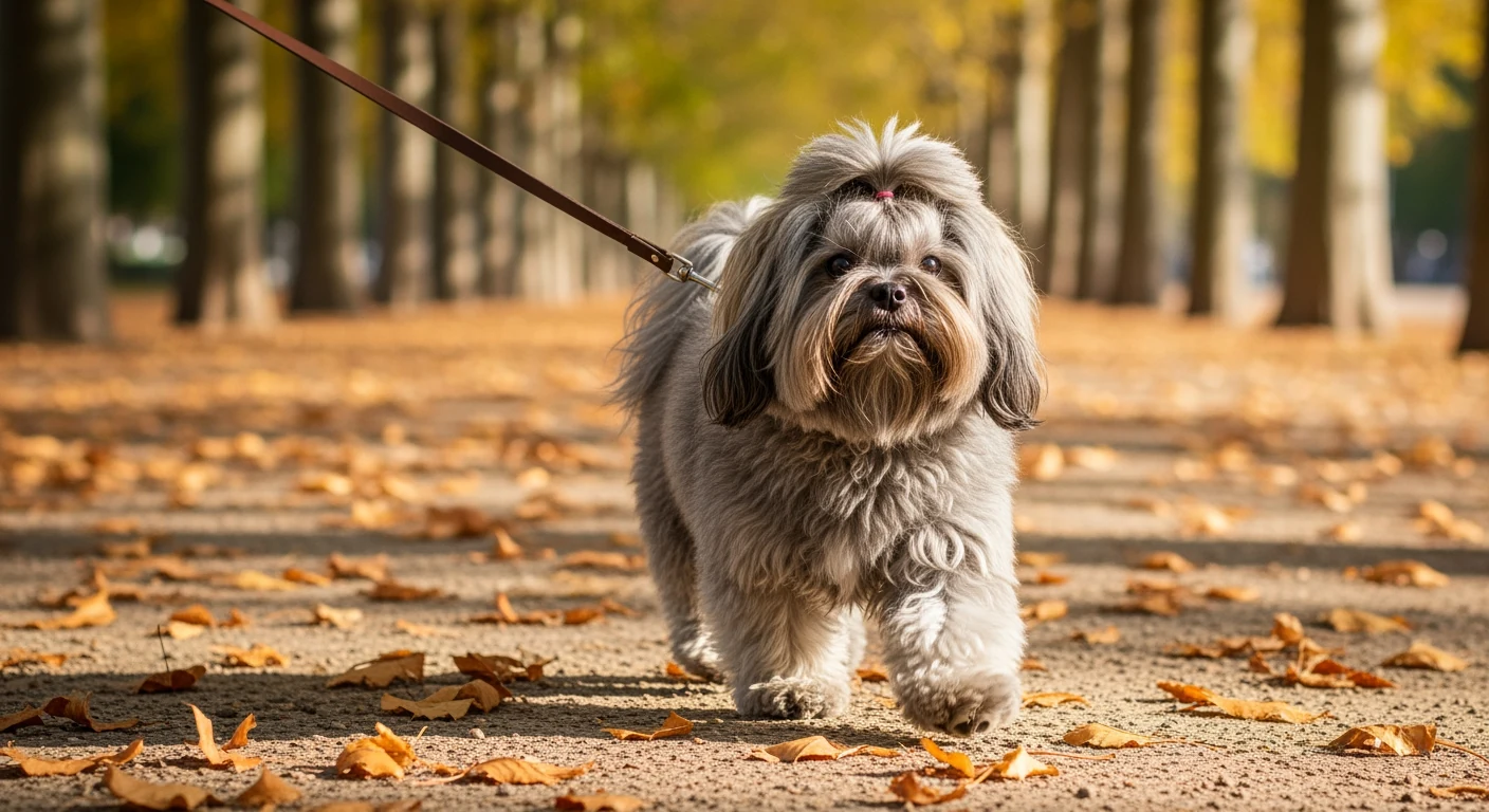 Bolonka Zwetna profitant d'une promenade en plein air